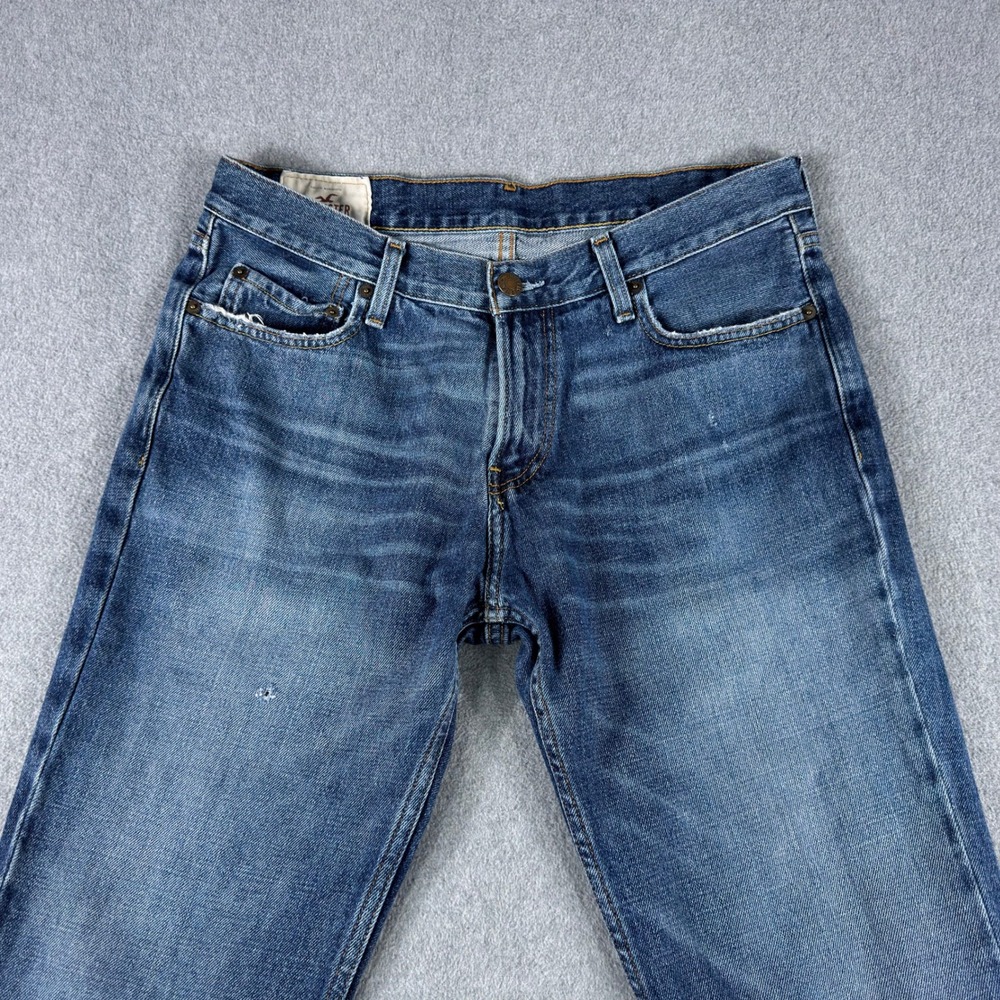 Hollister Men's 34x32 Bootcut Jeans Blue Denim Y2K